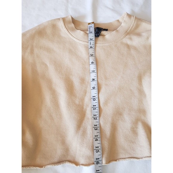 Forever 21 Sweatershirt Womens Size Medium Crop Cut Color Block Long Sleeve - Picture 8 of 13